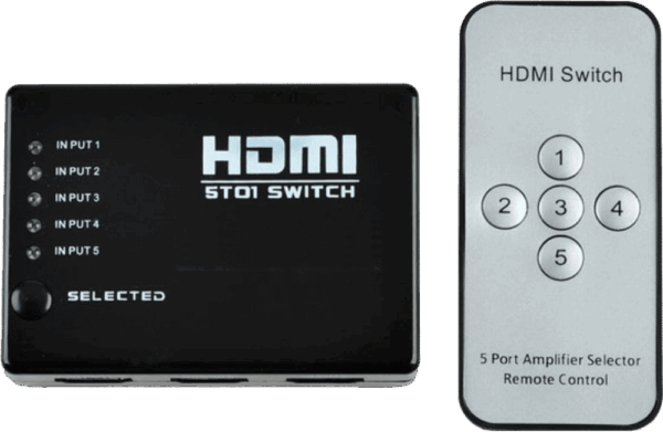 Switch Hdmi 5X1 + con Ext Ir + 5V - sin Control - Imagen 3