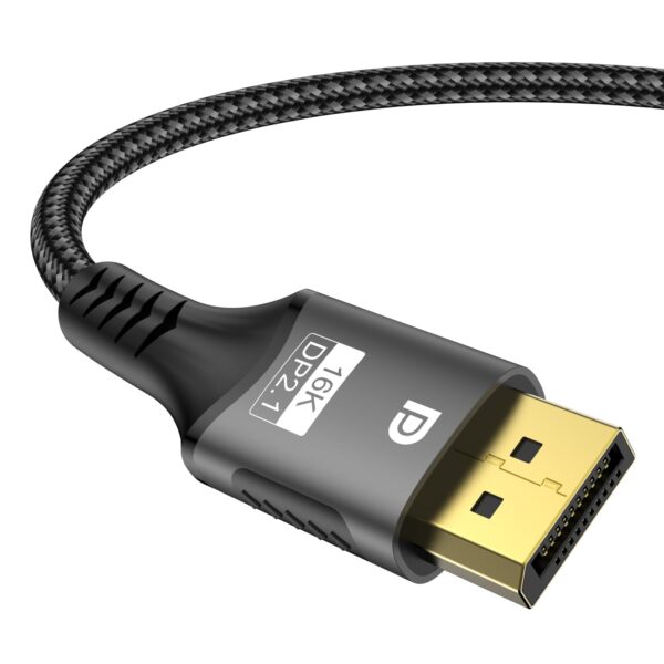 cable display port 16k 2.1 gris