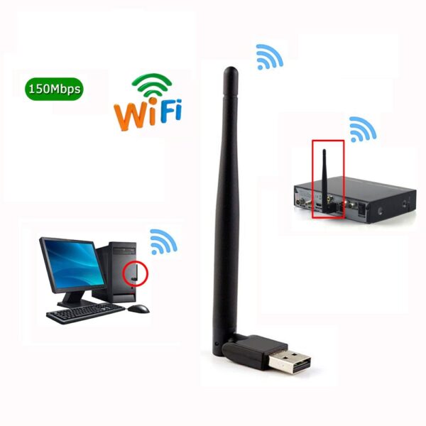 Adaptador Wi-Fi 150 Mbps USB con Antena QTA802 Quanta