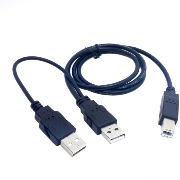 Cable USB Dual para Monitores Tipo Conector Impresora - Imagen 1