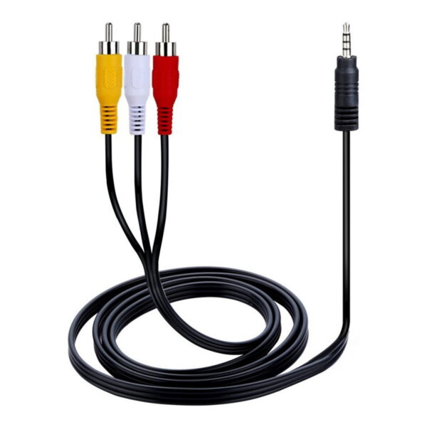 Cable Audio Auxiliar 3.5mm A 3 Rca AV 1.5m Audio Video - Imagen 2