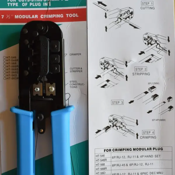 Pinza Crimpadora para Plug modular RJ-45 RJ-12 RJ-11