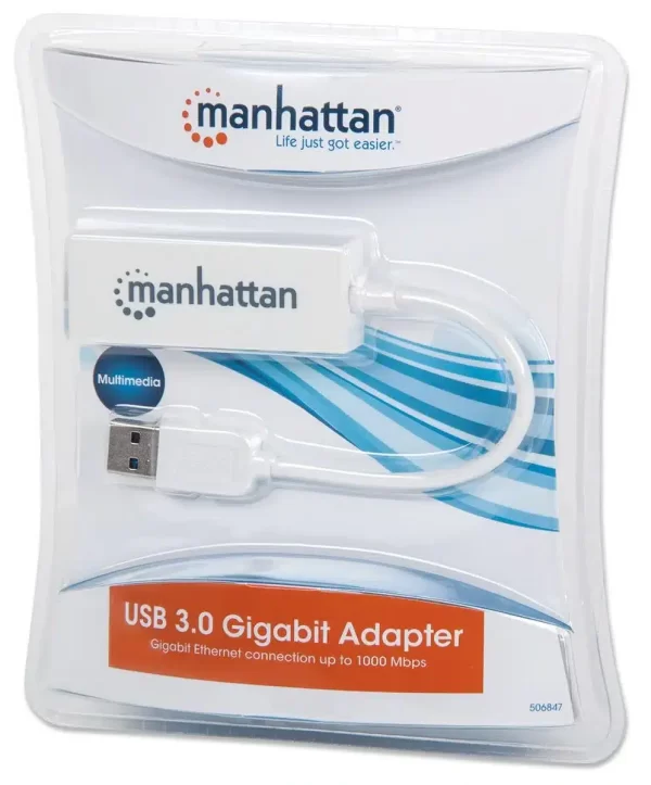 Adaptador USB 3.0 a RJ-45 Gigabit Ethernet MacBook Surface Chromebook - Imagen 1