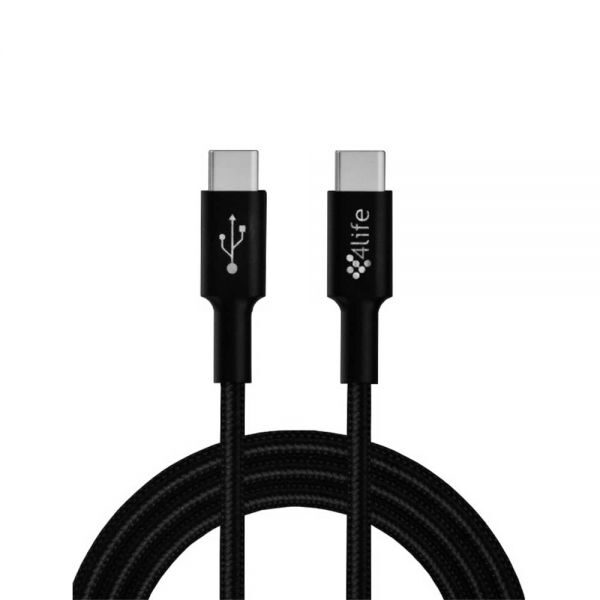 Cable USB-C negro 1M Nylon Huawei P30 samsung S22 Moto G 2022 LG V40