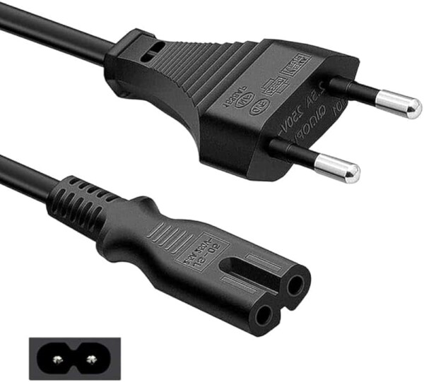 Cable de alimentacion 2 pin para Fuentes,impresoras,Cargadores nuevo IEC C7 - Imagen 2