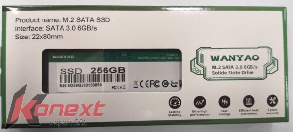SSD 256GB M.2 2280 6gbs WANYAO - Imagen 2