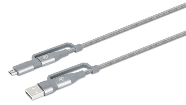 Cable USB-C a USB-C 60W 4 en 1 MANHATTAN  Micro USB Type C  USB-A - Imagen 3