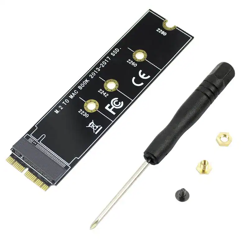 Adaptador PCIe NVME M.2 a SSD 12+16 pin para Air Pro Retina