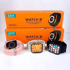 Reloj Watch 8 X24 PRO 45MM con Cargador Wirelless Negro/Plata/Rosa LUO