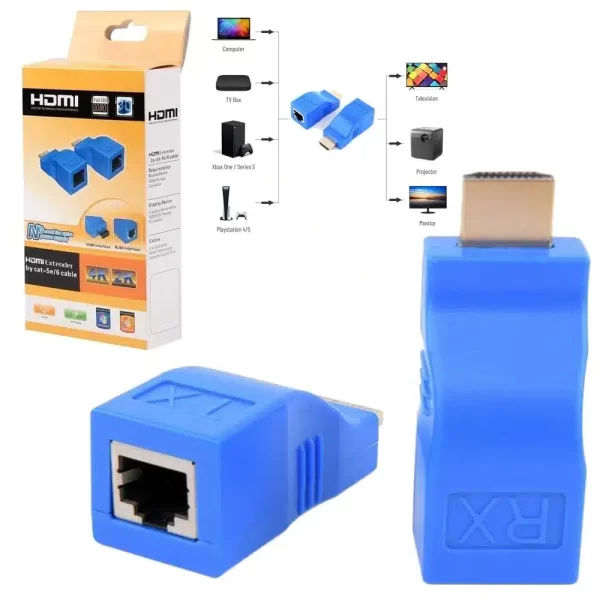Extensor Hdmi 30M 4K Cable UTP RJ45 1 INTERFACE CAT-5E/6 - Imagen 3