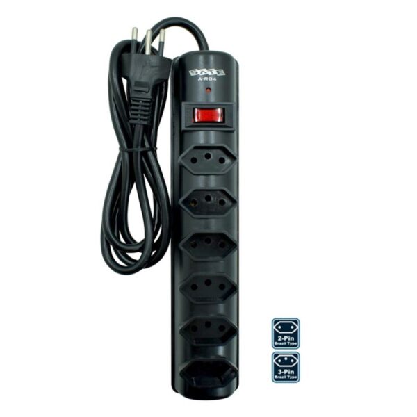 Zapatilla Electrica 6t 1.8m Blanco Vertical Agp006 con Voltimetro Filtro 6 enchufes - Imagen 2