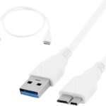Cable USB para Disco Externo 1 METRO BLANCO USB 3.0 HD EXTERNO AM/Micro