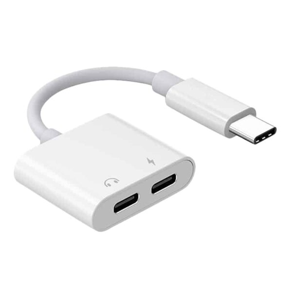 Adaptador USB-C a Auxiliar 4 pin + Carga 10W Galaxy S22 Pixel 4 - Imagen 3