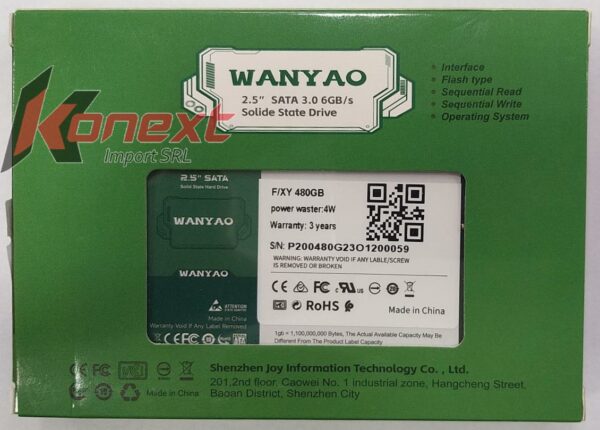 Disco SSD 480GB 2.5" sata III 6gbs WANYAO - Imagen 2