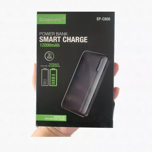 Bateria portatil 12.000 MAH EP-C808 2 USB + Carga Micro USB + CARGA Tipo C