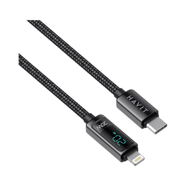 Cable USB-C a Lighting 20W HAVIT 2.4A 1.2M LCD Power Display Iphone CB6246
