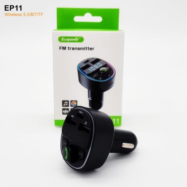 Transmisor FM 12V/24V USB-C 2 USB-A EP-11 Bluetooth SD Auxiliar