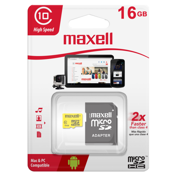 Memoria Micro SD 16GB MAXELL Clase 10