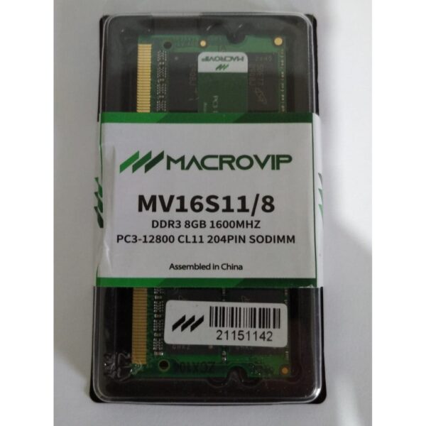 Memoria RAM Notebook DDR3L 8GB 1600MHZ 1.35V MV16LS11/8 MACROVIP - Imagen 2
