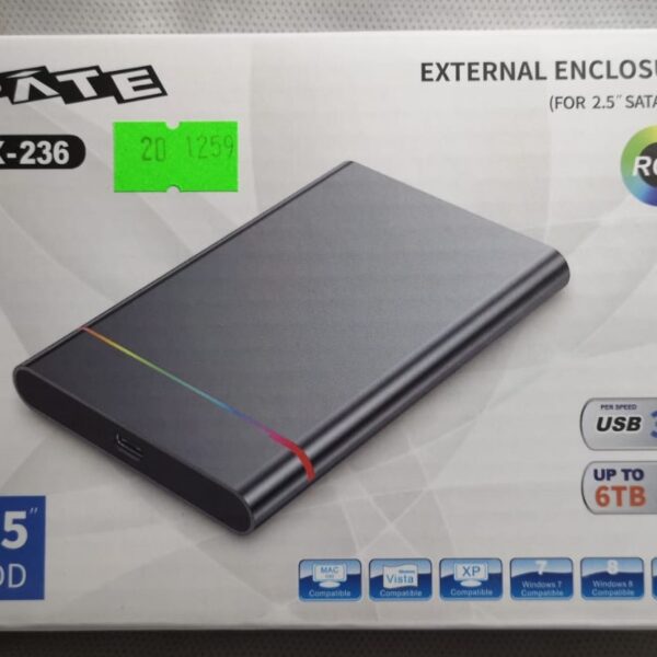 Gaveta para HDD o SDD 2.5" Notebook AX-236 hasta 6TB USB 3.1 sate