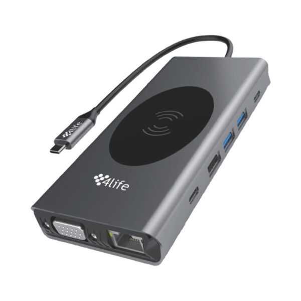 Concersor adaptador USB-C a Hdmi + VGA + RJ45 + AUXILIAR 4XUSB 3.0 + 2 USB-C 13 en 1 100W