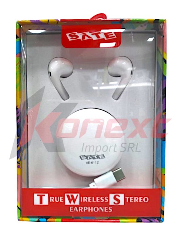 Auricular Bluetooth AE-6112 Blanco sate - Imagen 1