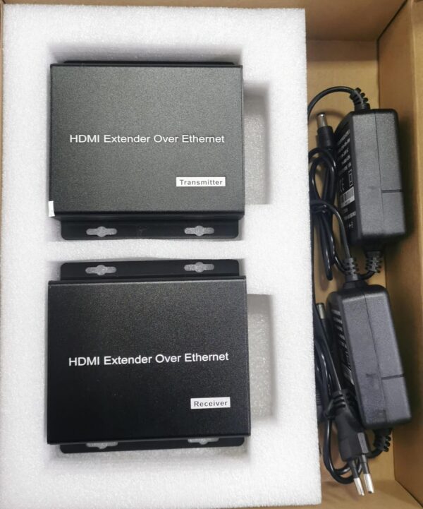 Extensor Hdmi 200M CAT-5/6 con Fuente EXTenDER RJ45 TX/RX - Imagen 3