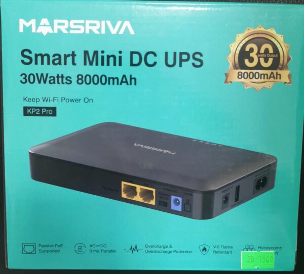 Ups Mini DC POE 24V de 1.0A 2*DC 9V y 12+1*USB nuevointeligente KP2 Pro MarSRiva 8000mah 30w - Imagen 2