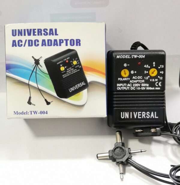 Cargador Universal 6W 1.5V A 12V 0.5A TW-004  BI-POLAR 500MA - Imagen 1