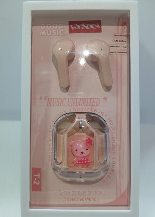 Auricular Bluetooth AE-T21 Pink sate - Imagen 3