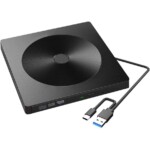 Lector Grabador de  DVD externo DVD-R con USB-C nuevo con USB 3.0 DVD-RW DVD-ROM CD-RW CD-ROM - Imagen 2