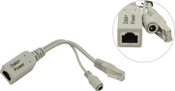 INYECTOR POE RBPOE MIKROTIK GRIS DATA + POWER SIN FUENTE OEM INYECTOR POE RBPOE MIKROTIK