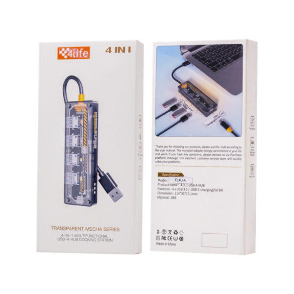Hub USB-C a USB-A 4P 4 en 1 FL4U-A 4LIFE