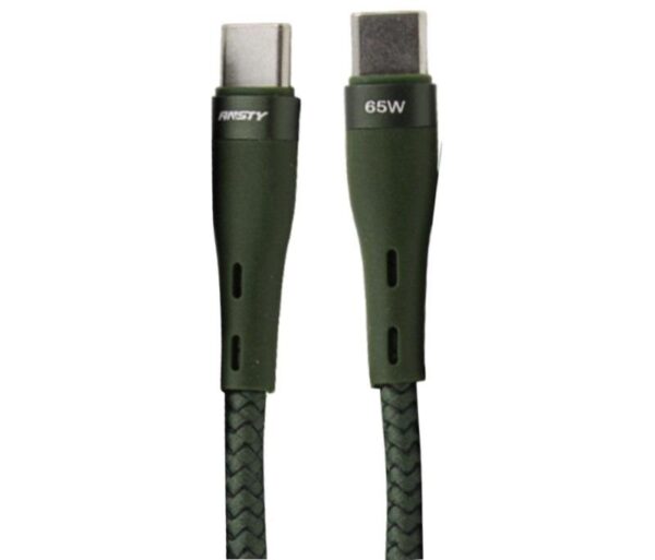 Cable USB-C a USB-C 1M 65W QC 3.0 VERDE MATE S-023-PT ANSTY - Imagen 1