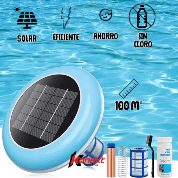 Ionizador Solar para Piscinas purificador con energia Solar de Iones de Cobre y Plata nuevo eliminador de Cloro - Imagen 6