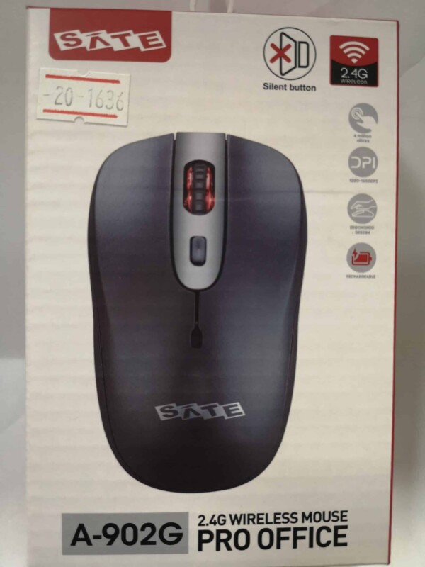 Mouse Recargable 1600DPI 4 BOTONES SILenT Wi-Fi 2.4GHZ + Cable USB-C a-902G - Imagen 2