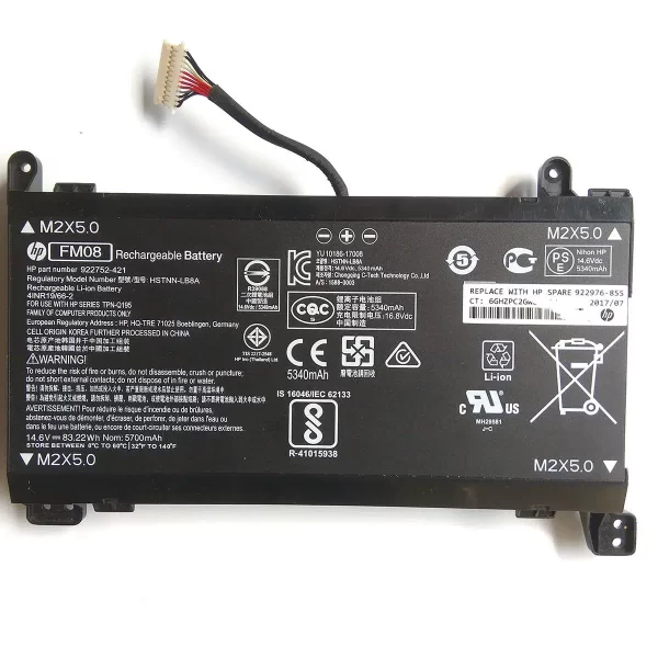 Bateria HP FM08 12pin OMen 17-AN013TX 922752-421 HSTNN-LB8A TPN-Q195