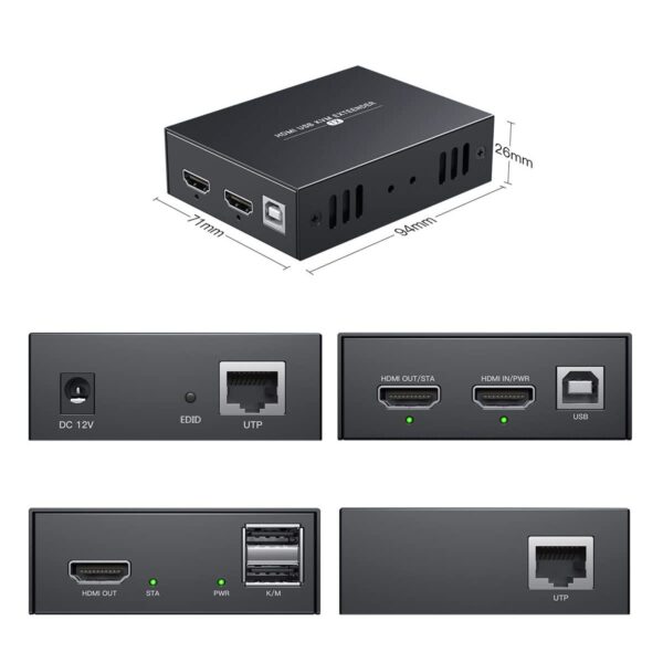 KVM HDMI teclado video y mouse + extensor