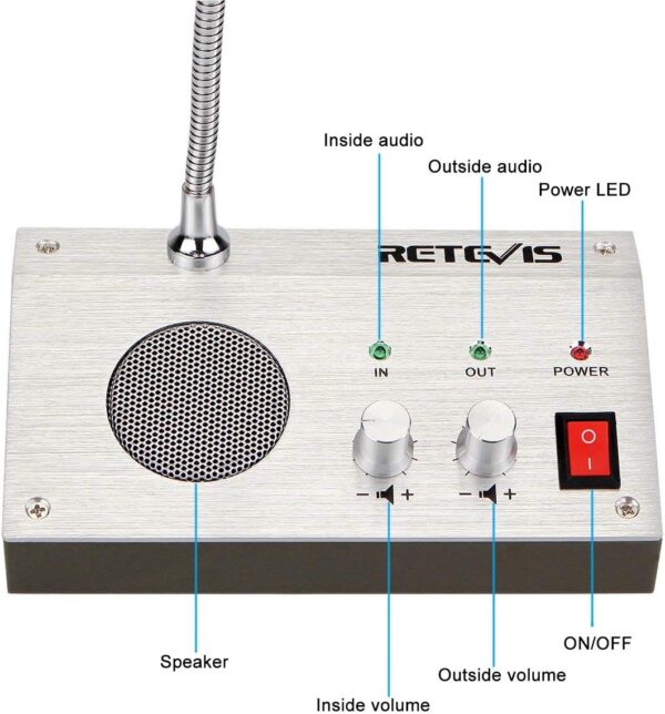 Intercomunicador Retevis RT-9908 (usado) son microfono, Altavoz de intercomunicador de ventana - Imagen 3