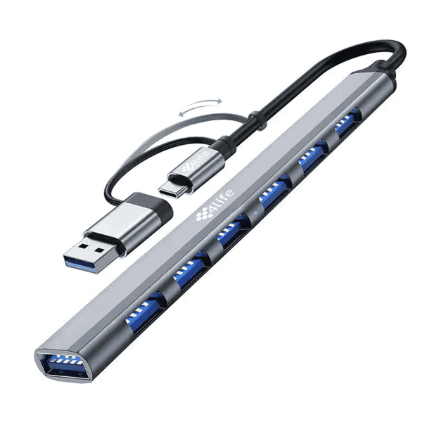 Hub Usb-C a Usb 3.0 7 en 1 FLU7-2 4LIFE