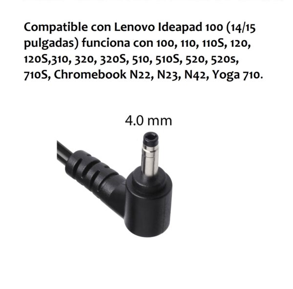 Cargador Lenovo 20V Yoga 510 Ideapad 100 Chromebook