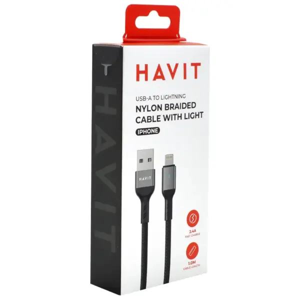 Cable USB a Lightning Havit 2.4A 1M