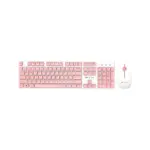 Teclado Wirelees combo blanco con rosa