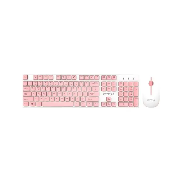 Teclado Wirelees combo blanco con rosa