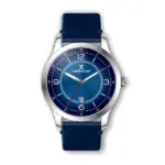Reloj analogico para hombre plata y azul
