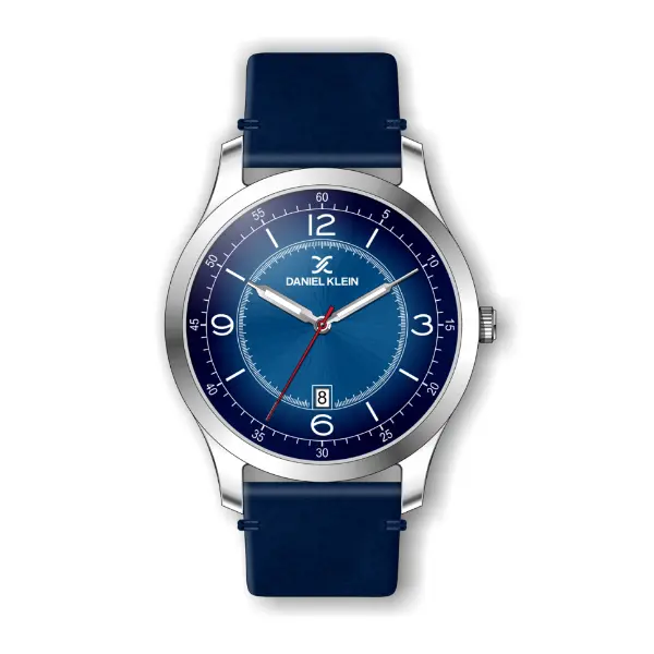 Reloj analogico para hombre plata y azul