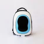 mochila para gato blanco azul