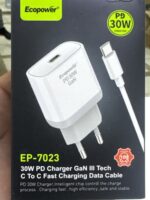 Cargador Usb-C 30w C/ Cable Ep-7023 Blanco Ecopower - Imagen 2