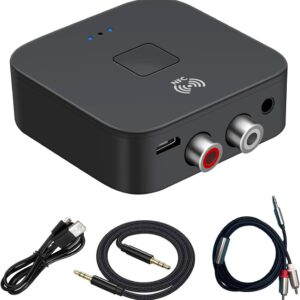 Receptor Bluetooth 5.0 con NFC Salida RCA y AUX 3.5 mm