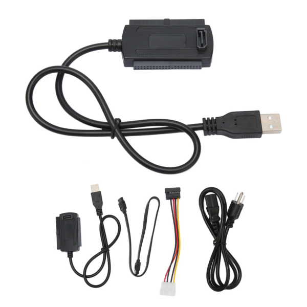 ADAPTADOR USB A SATA IDE USB 2.0 con FUENTE 12v para los discos de